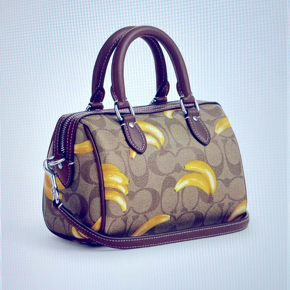 🍌 COACH MINI ROWAN CROSSBODY IN SIGNATURE CANVAS WITH BANANA PRINT 🍌